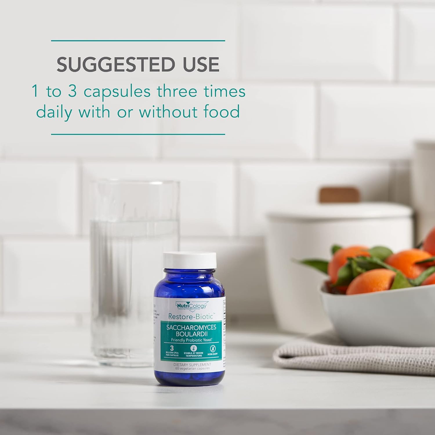 Nutricology Saccharomyces Boulardii Probiotic Supplement - 120 Count, 450mg S. Boulardii Probiotic Yeast for GI Tract Support