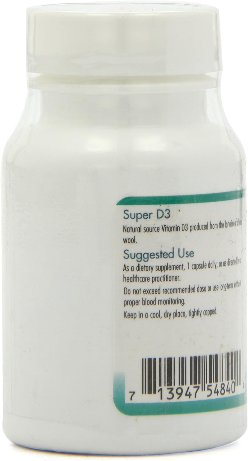 Nutricology Super D3 Vegetarian Capsules - Bone & Immune Support, Cholecalciferol with C & E, Gluten Free - 60 Count