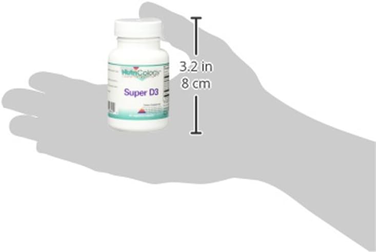 Nutricology Super D3 Vegetarian Capsules - Bone & Immune Support, Cholecalciferol with C & E, Gluten Free - 60 Count