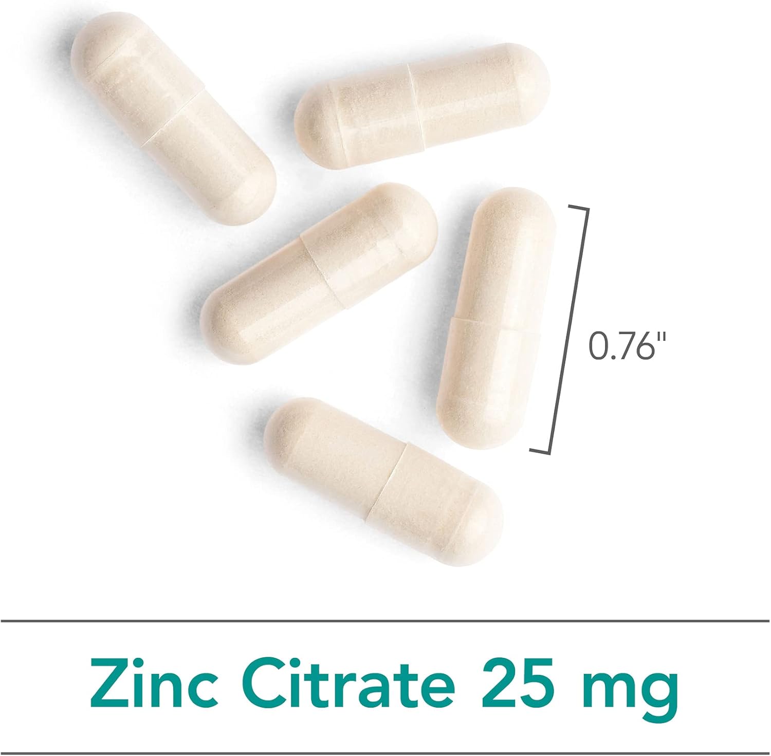 Nutricology Zinc Citrate Supplement - 25mg Immune Support for Men & Women, Pure Trace Mineral, Vegetarian Capsules - 60 Count