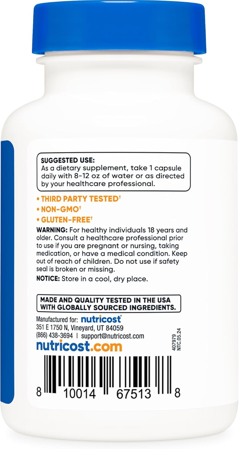 Nutricost 5-HTP 200mg Vegetarian Capsules - Non-GMO & Gluten Free - 60 Count