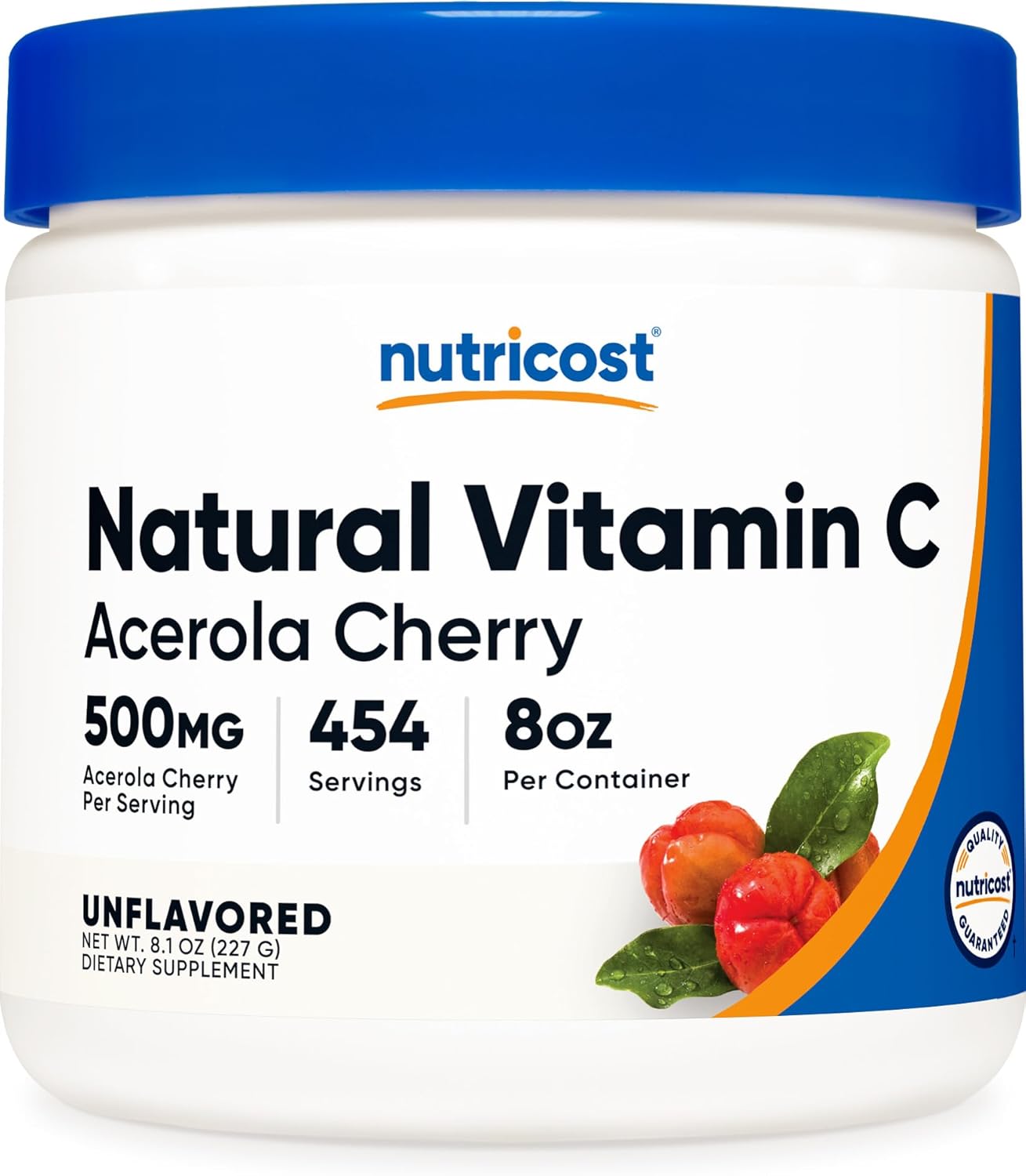 Nutricost Acerola Cherry Powder - 0.5 LB - Gluten Free & Non-GMO - Natural Vitamin C Supplement