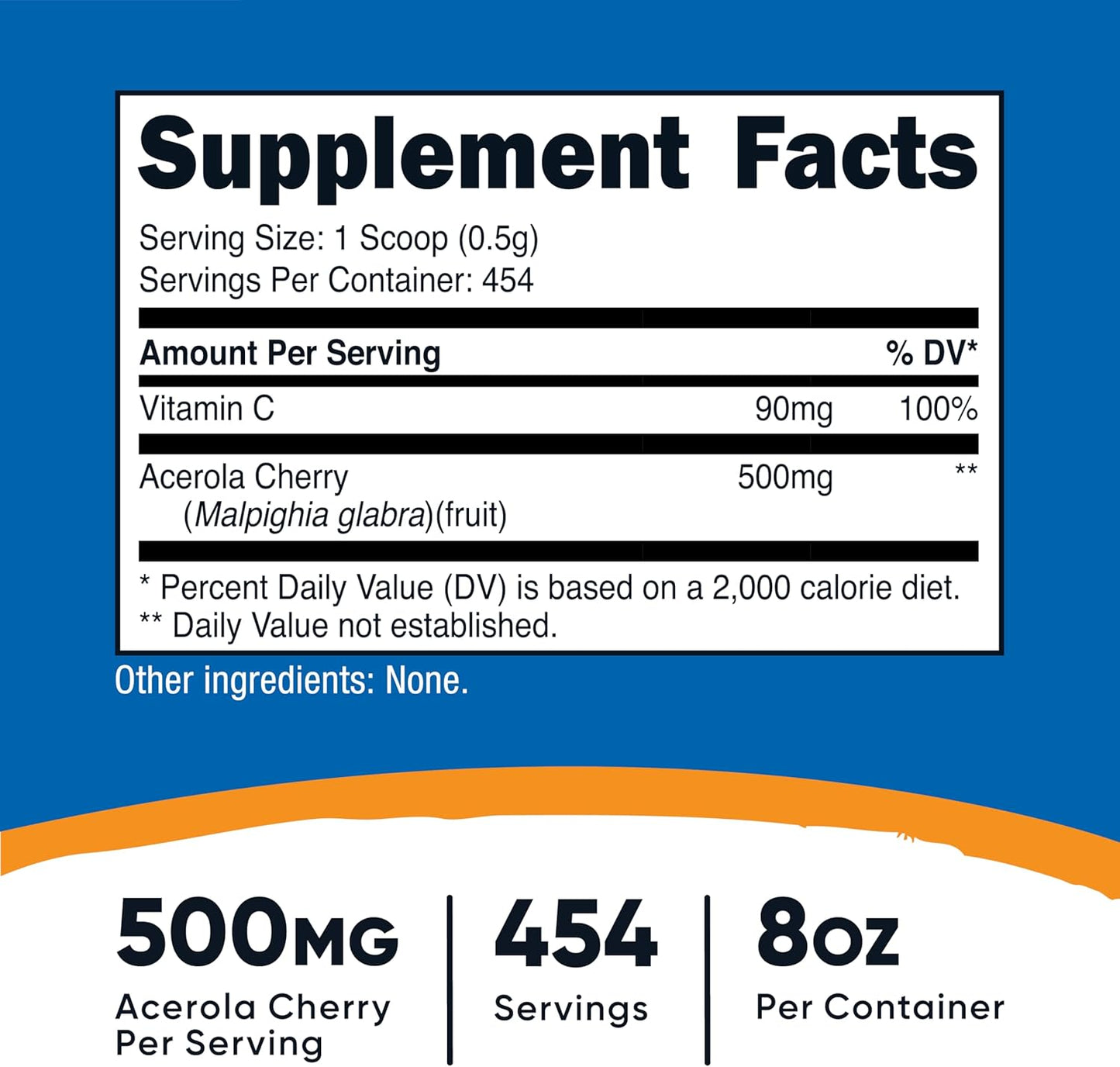 Nutricost Acerola Cherry Powder - 0.5 LB - Gluten Free & Non-GMO - Natural Vitamin C Supplement