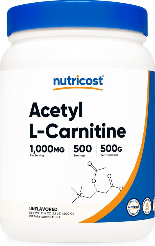 Nutricost ALCAR Powder - 500g - 1000mg Per Serving - Pure Acetyl L-Carnitine Supplement