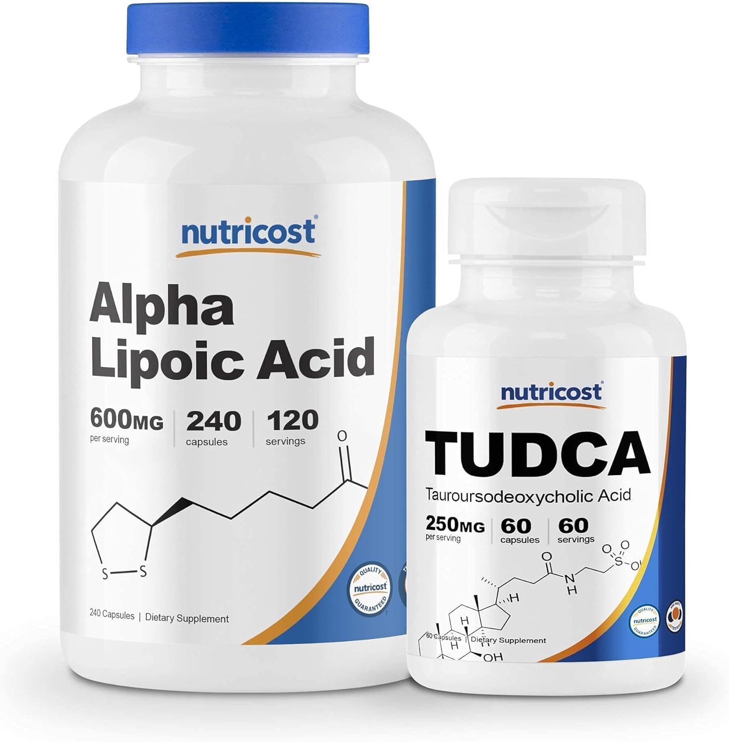 Nutricost Alpha Lipoic Acid 600mg, 240 Caps & Tudca 250mg, 60 Capsules Combo Pack