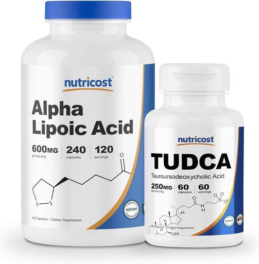Nutricost Alpha Lipoic Acid 600mg, 240 Caps & Tudca 250mg, 60 Capsules Combo Pack