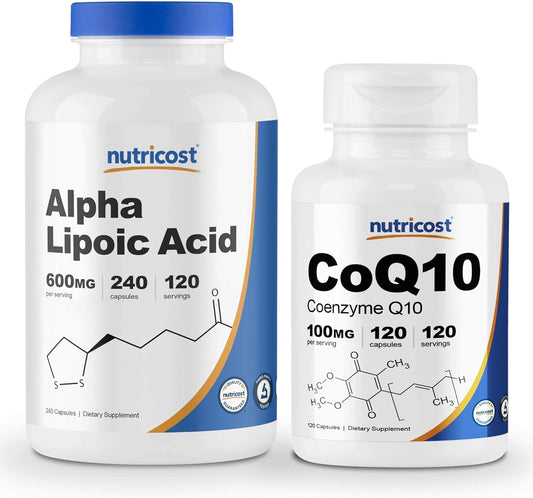 Nutricost Alpha Lipoic Acid 600mg and CoQ10 100mg Bundle - 240 Capsules and 120 Capsules