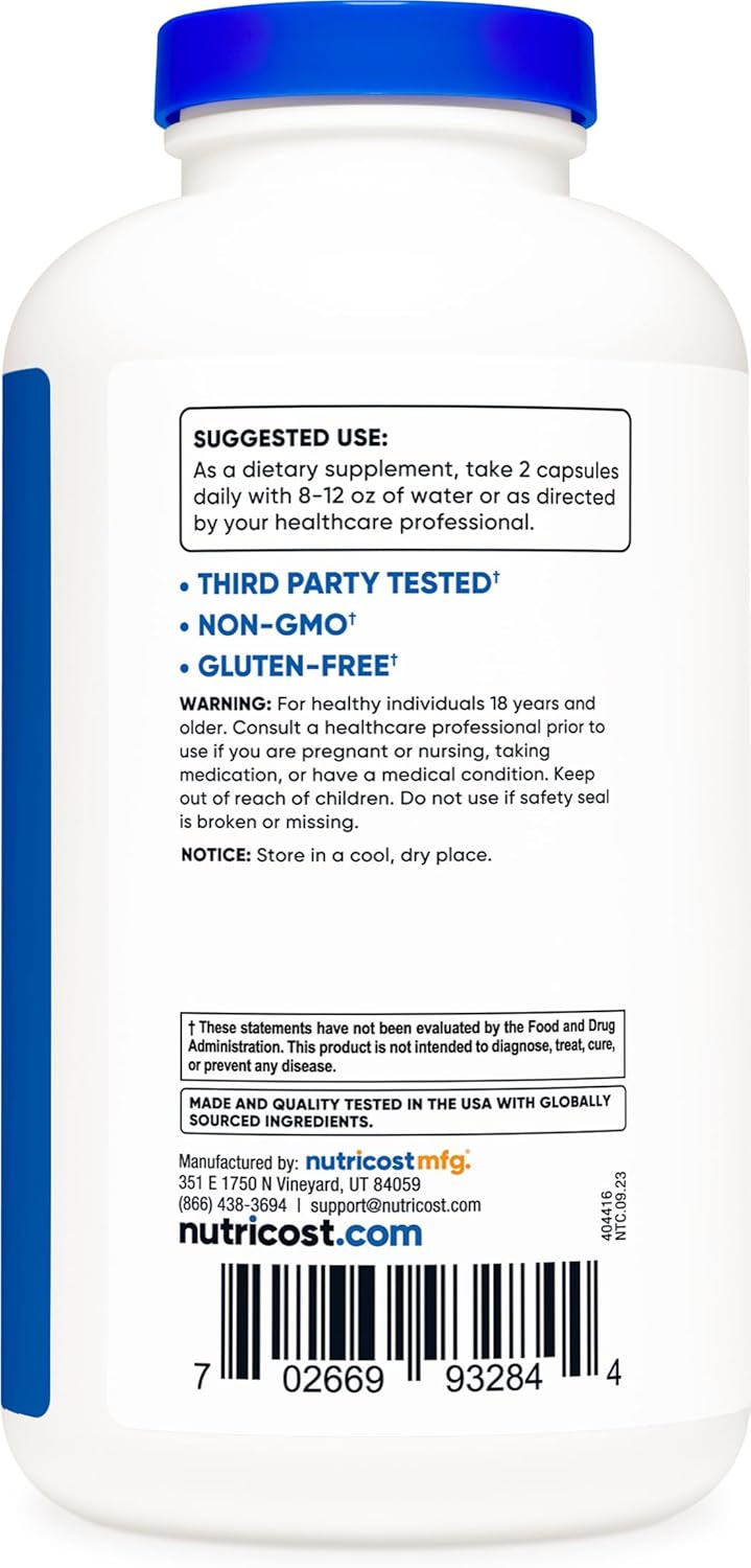 Nutricost BCAA Capsules 2:1:1 500mg - 500 Capsules (Pack of 3)