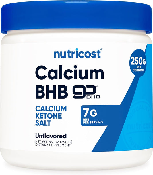 Nutricost Calcium BHB (250g) Unflavored - Calcium Ketone Salt Supplement - GMO-Free and Gluten-Free