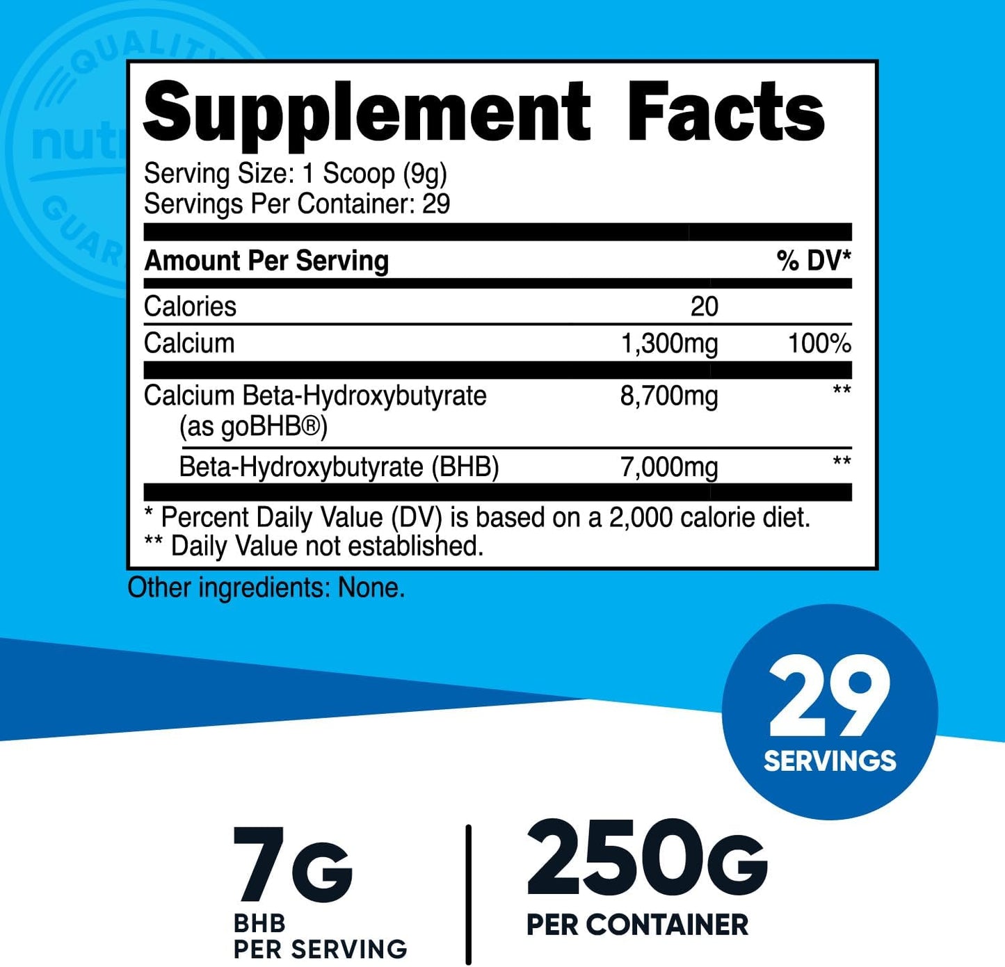 Nutricost Calcium BHB (250g) Unflavored - Calcium Ketone Salt Supplement - GMO-Free and Gluten-Free