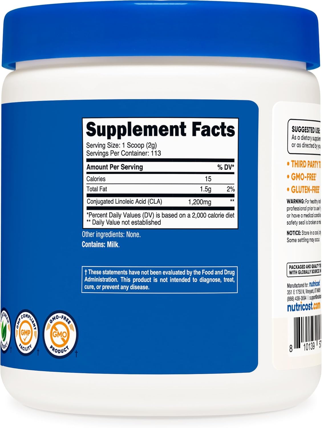Nutricost CLA Powder 8oz (227g) - Gluten Free, GMO Free Conjugated Linoleic Acid Supplement