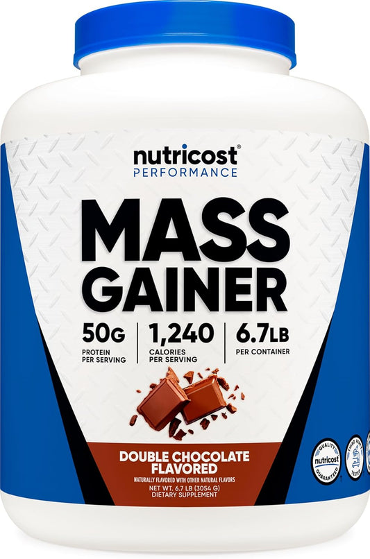 Nutricost Double Chocolate Mass Gainer Protein Powder - 6.7 LBS, 50g Protein Per Serving, Non-GMO & Gluten Free