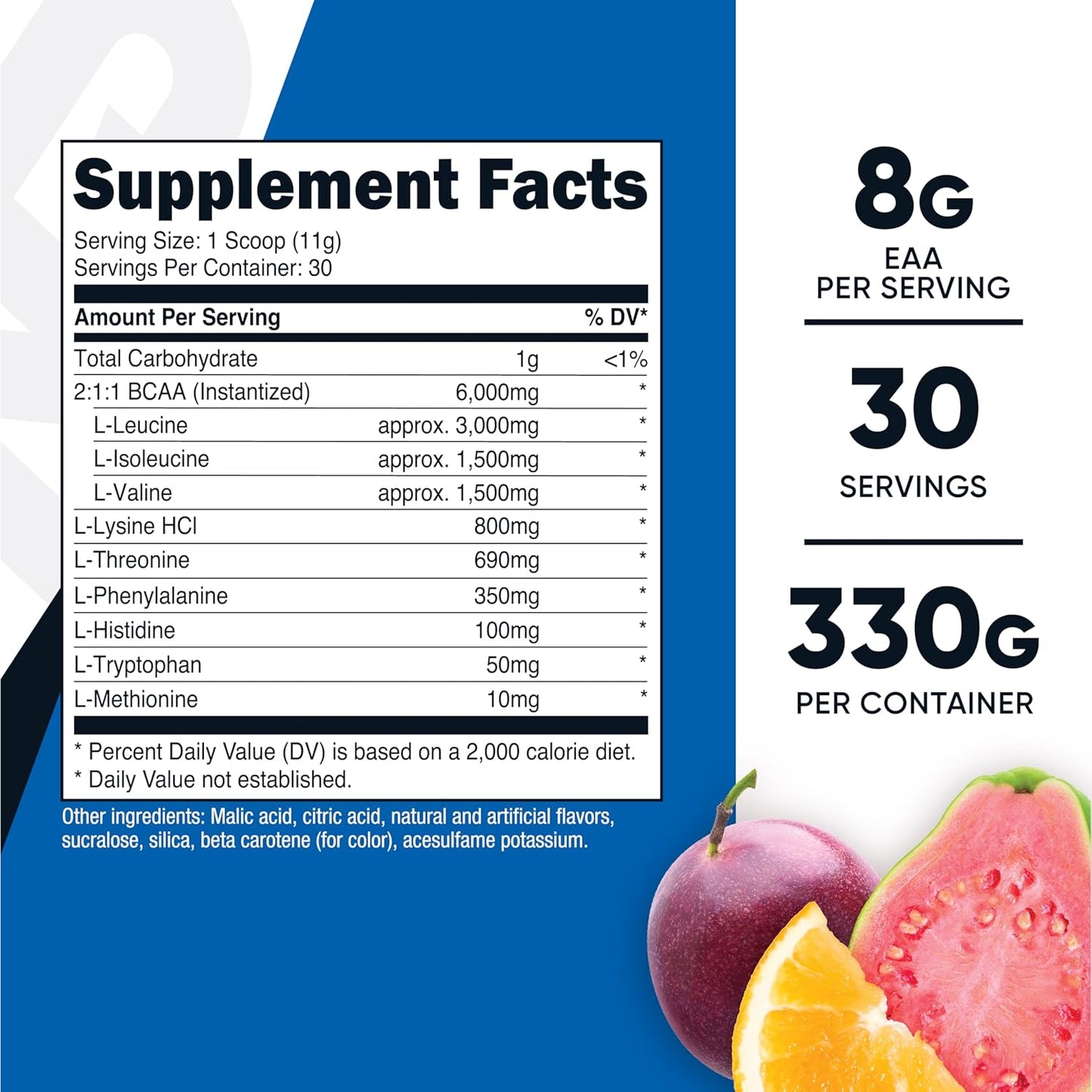 Nutricost EAA Powder 30 Servings - POG Flavor - Essential Amino Acids - Non-GMO, Gluten Free, Vegetarian