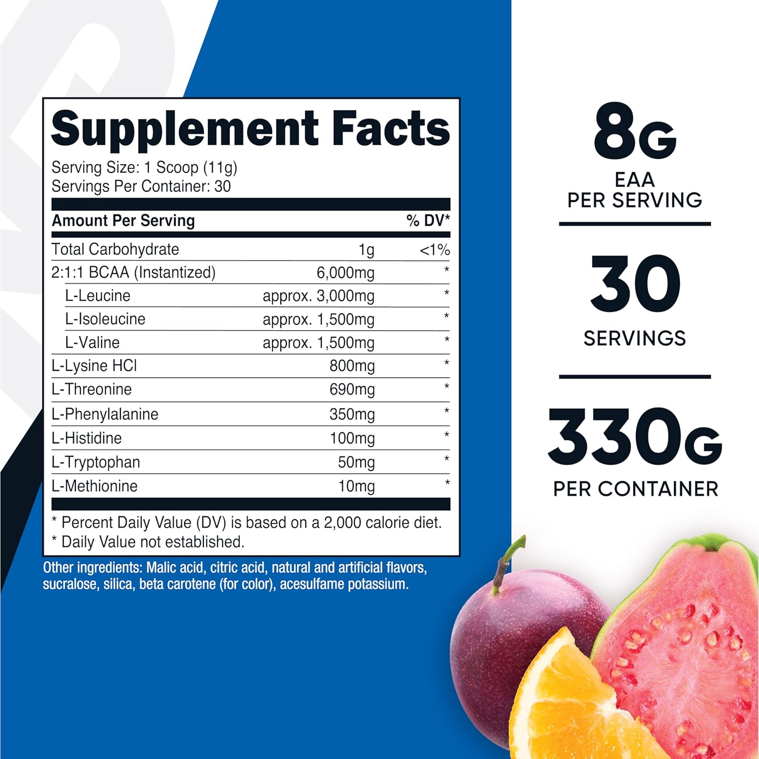 Nutricost EAA Powder 30 Servings - POG Flavor - Essential Amino Acids - Non-GMO, Gluten Free, Vegetarian