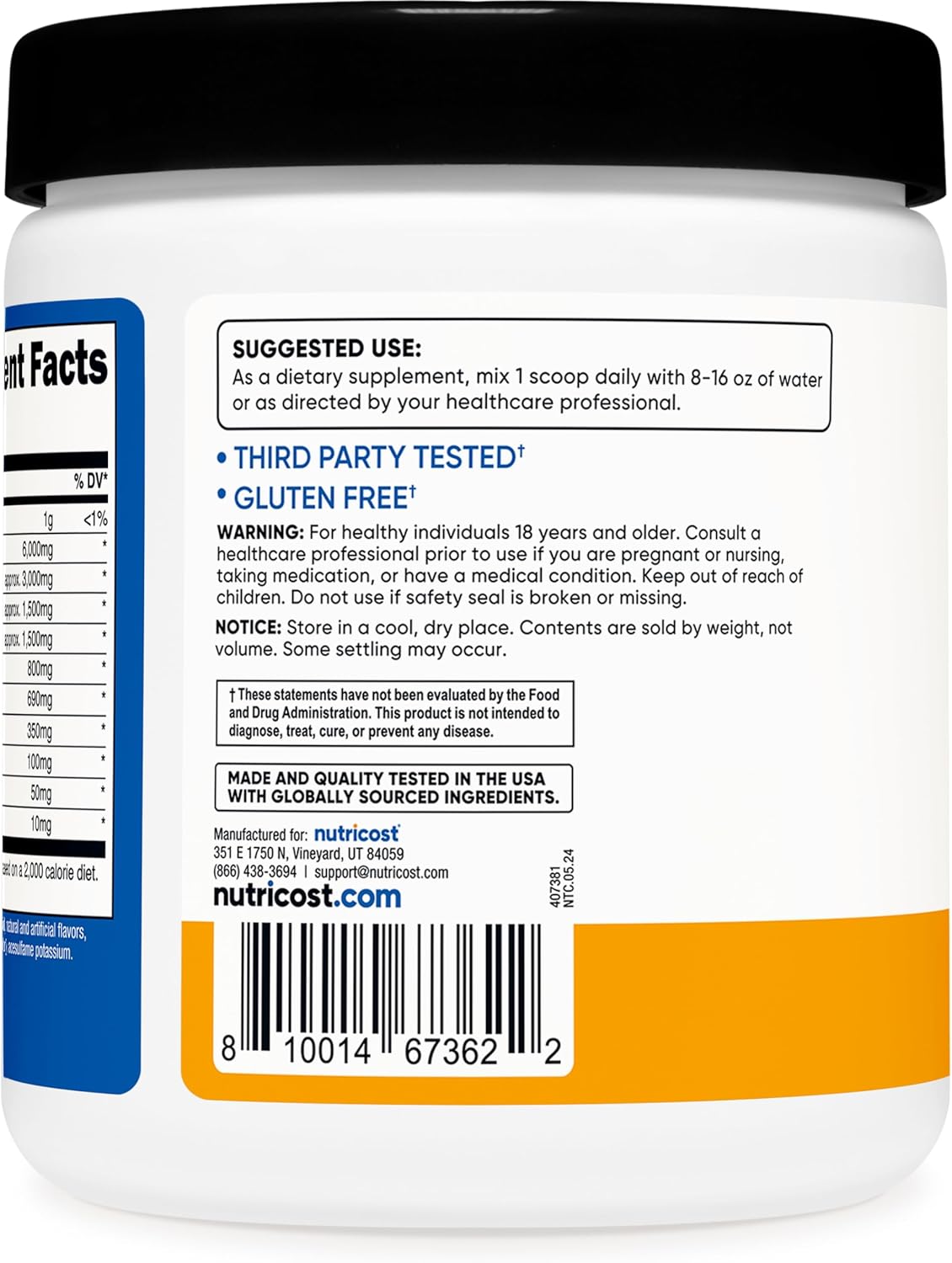 Nutricost EAA Powder 30 Servings - POG Flavor - Essential Amino Acids - Non-GMO, Gluten Free, Vegetarian