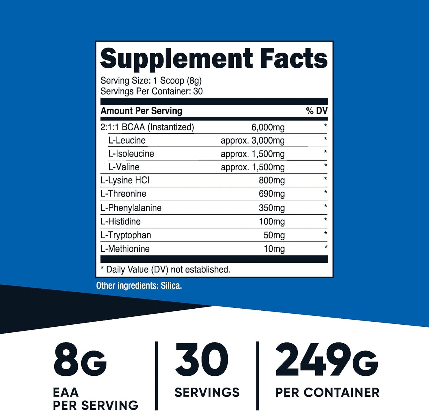 Nutricost EAA Powder 30 Servings - Unflavored Essential Amino Acids - Non-GMO, Gluten Free, Vegetarian Friendly