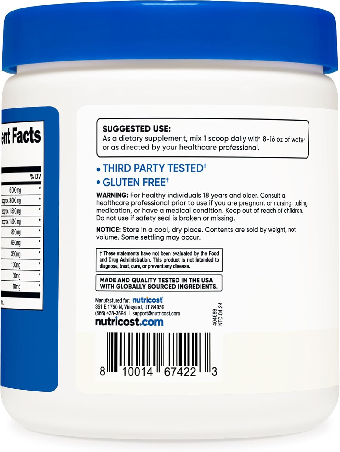 Nutricost EAA Powder 30 Servings - Unflavored Essential Amino Acids - Non-GMO, Gluten Free, Vegetarian Friendly