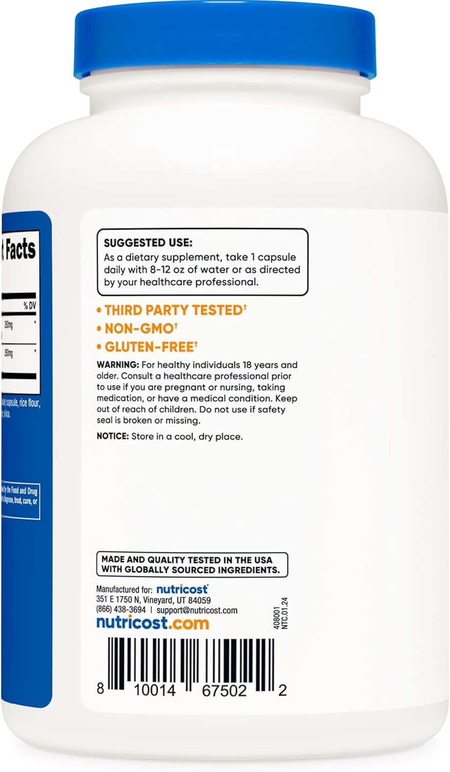 Nutricost Echinacea & Goldenseal Root Capsules - 500mg, 240 Count - Non-GMO, Gluten-Free, Vegetarian