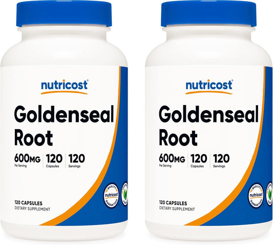 Nutricost Goldenseal Root 600mg Capsules - 240 Count (2 Bottles) - Non-GMO, Gluten Free, Vegetarian Friendly