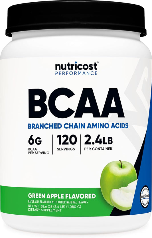 Nutricost Green Apple BCAA Powder - 120 Servings, 2:1:1 Ratio