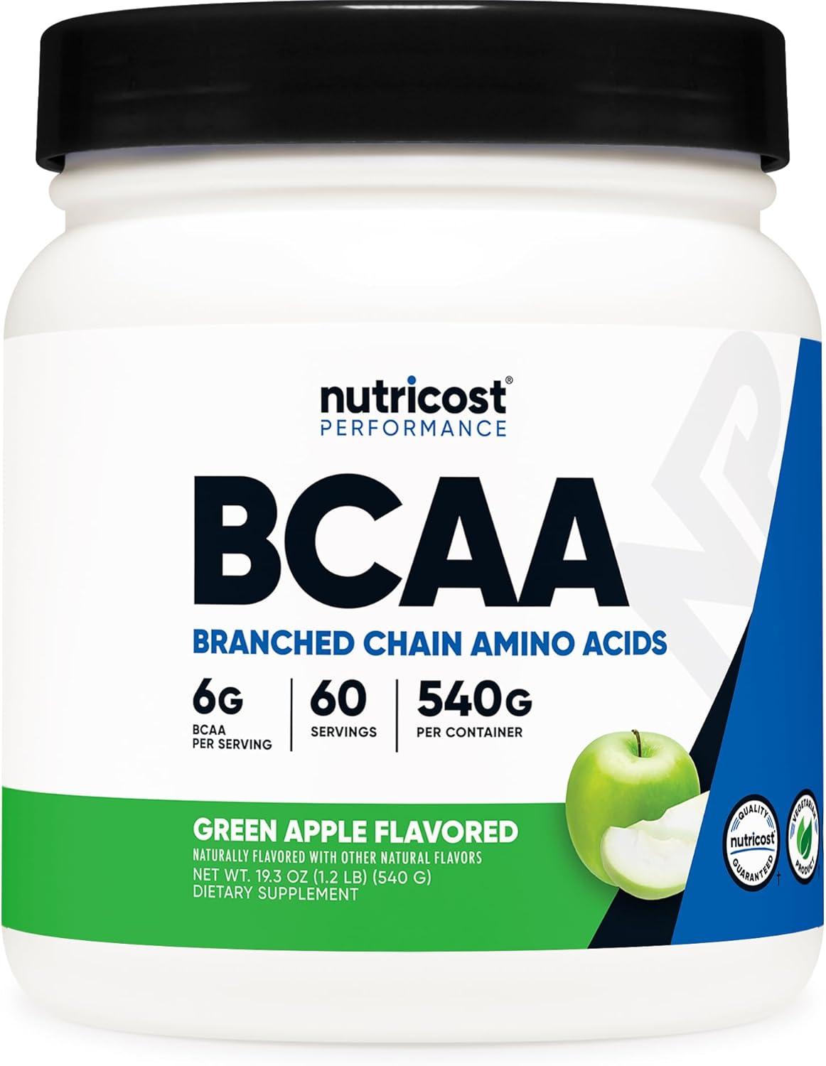 Nutricost Green Apple BCAA Powder 2:1:1 - 60 Servings - BoostGo Australia