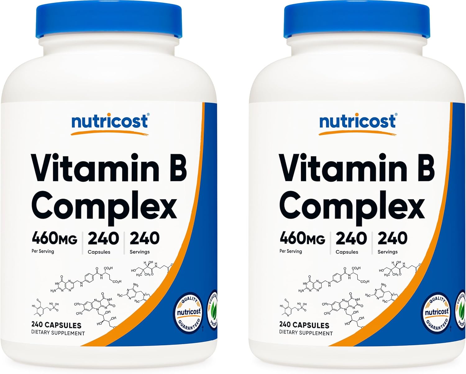 Nutricost High Potency Vitamin B Complex with Vitamin C - 462mg, 240 Capsules (2 Bottles)