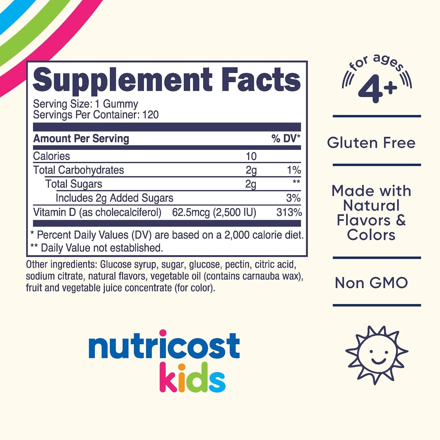 Nutricost Kids Vitamin D3 Gummies 2,500 IU (62.5mcg) - Mixed Berry Flavor, 120 Gummies - BoostGo Australia