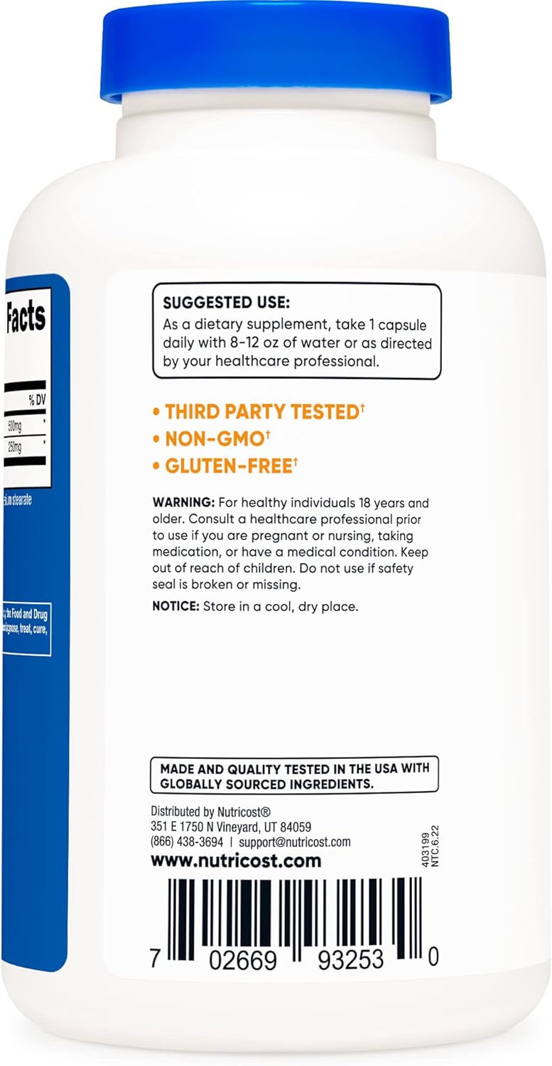 Nutricost L-Arginine L-Ornithine Supplement - 750mg, 180 Capsules x 2 Bottles for Muscle Support