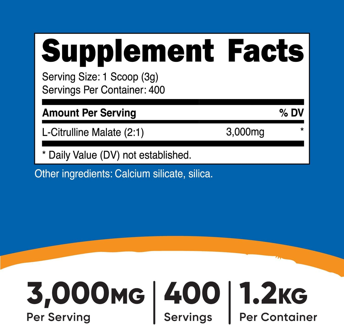 Nutricost L-Citrulline Malate Powder 2:1 Ratio - 1.2KG - Pure Amino Acid Supplement