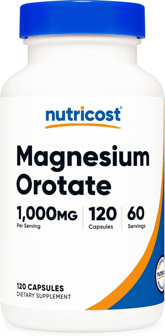 Nutricost Magnesium Orotate Capsules 1000mg - 120 Capsules, 60 Servings - 500mg Per Capsule - Non-GMO, Gluten Free