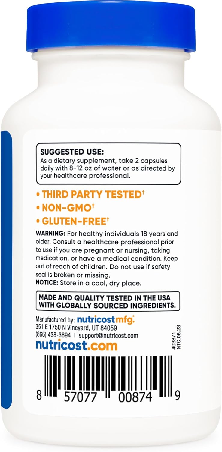 Nutricost Mucuna Pruriens 400mg Capsules - 120 Count, 800mg Per Serving, Vegetarian, Seed Extract