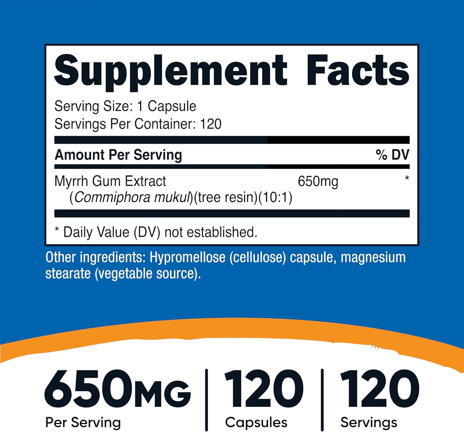 Nutricost Myrrh Extract Capsules 650 MG - 120 Capsules, Gluten Free, Vegetarian, Non-GMO - Herbal Supplement - BoostGo Australia