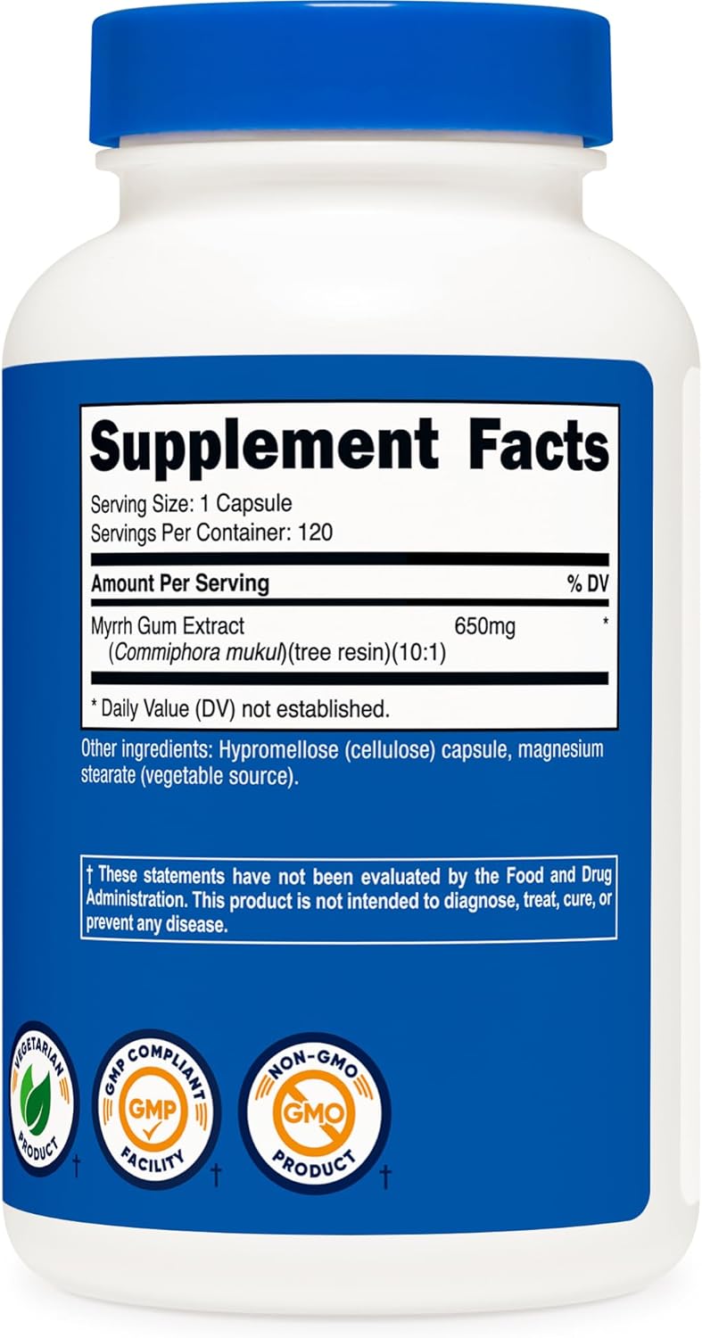 Nutricost Myrrh Extract Capsules 650 MG - 120 Capsules, Gluten Free, Vegetarian, Non-GMO - Herbal Supplement - BoostGo Australia