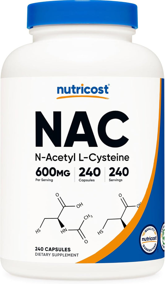 Nutricost NAC 600mg - 240 Vegetarian Capsules - Vegan, Non-GMO, Gluten Free