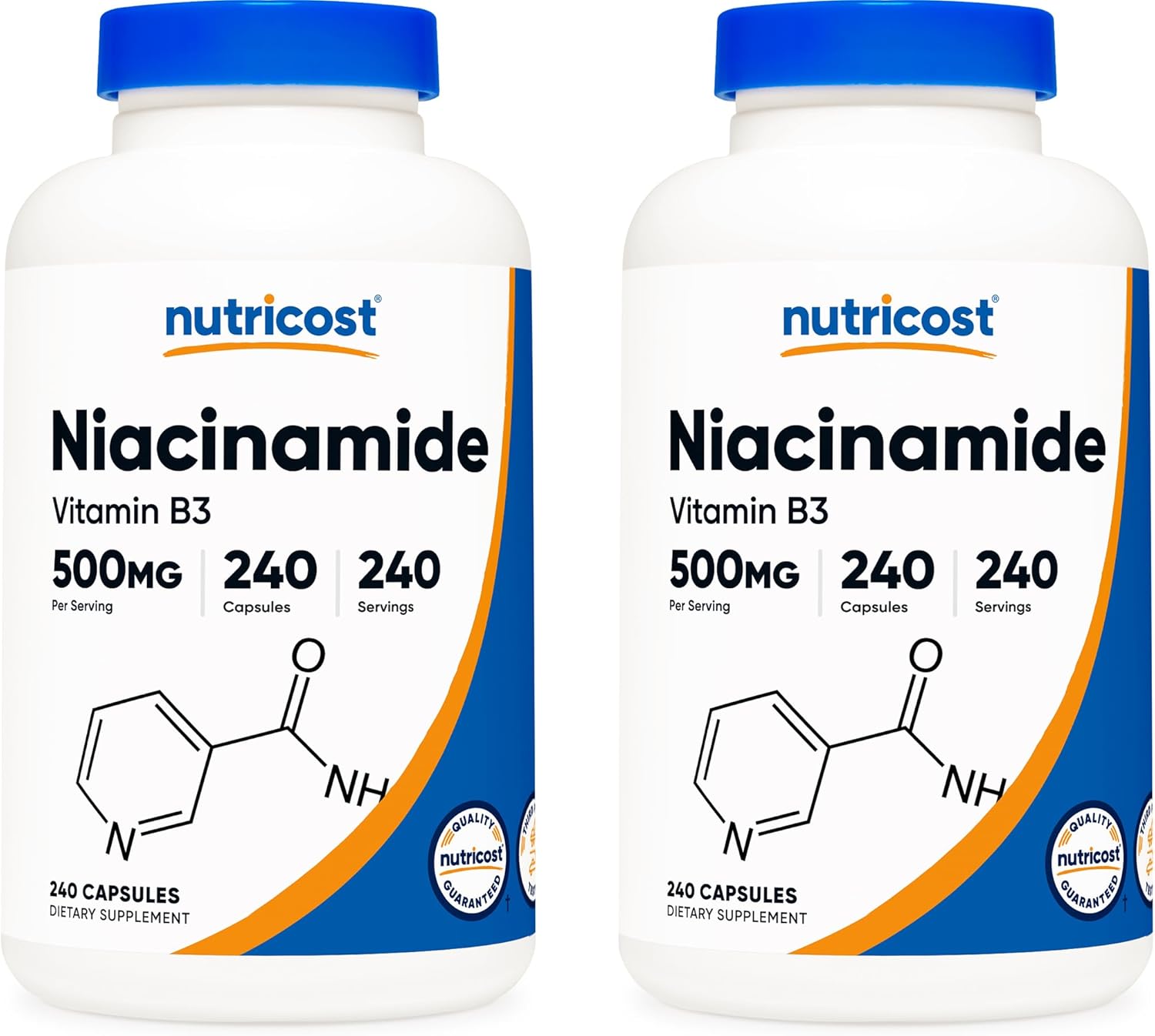 Nutricost Niacinamide (Vitamin B3) 500mg 240 Capsules x 2 - Twin Pack