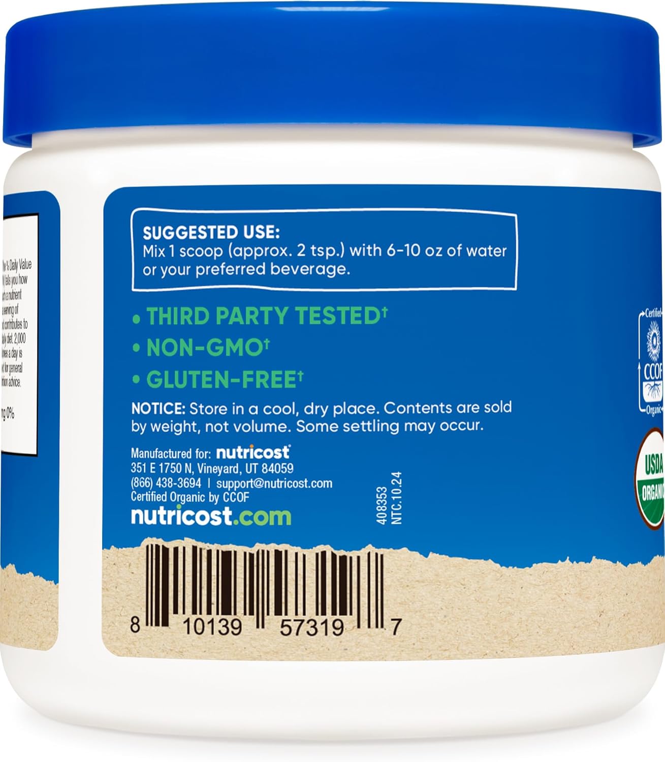 Nutricost Organic Cranberry Powder - 8 oz Bag, 5G per Serving - Non-GMO & Gluten-Free