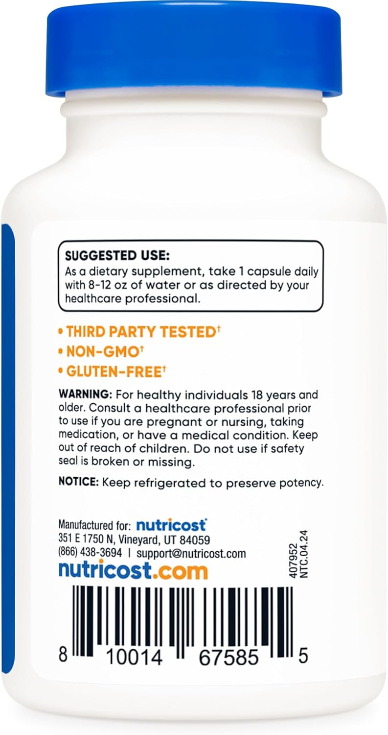 Nutricost Probiotic Complex - 10 Billion CFU, 60 Capsules, Acidophilus + 9 Other Probiotics, Non-GMO, Gluten Free
