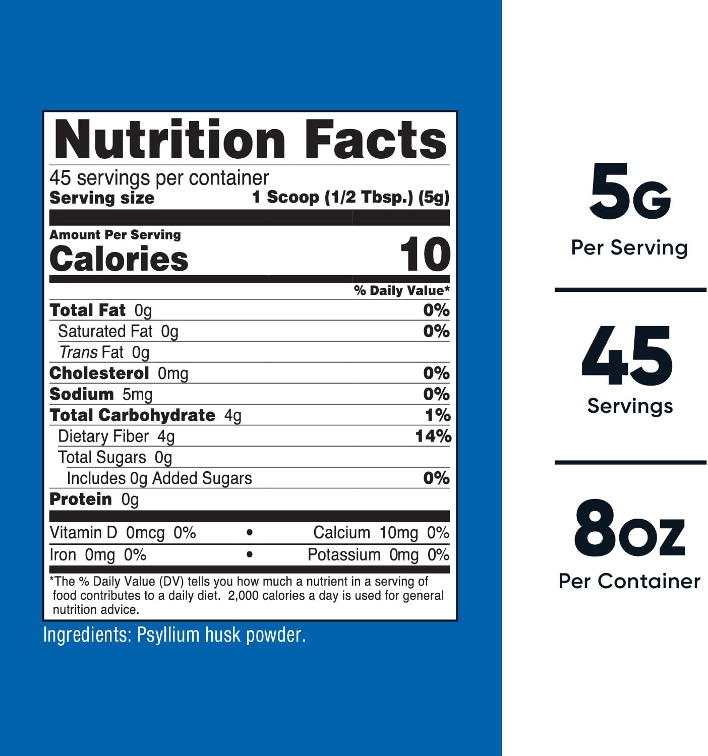 Nutricost Psyllium Whole Husk Powder Flakes - 8.1oz Gluten Free Non-GMO Supplement