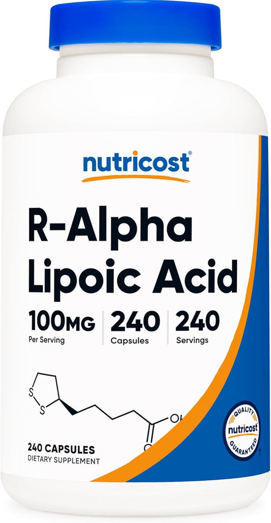 Nutricost R-Alpha Lipoic Acid Capsules - 100mg, 240 Count, Vegan, Non-GMO, Gluten Free