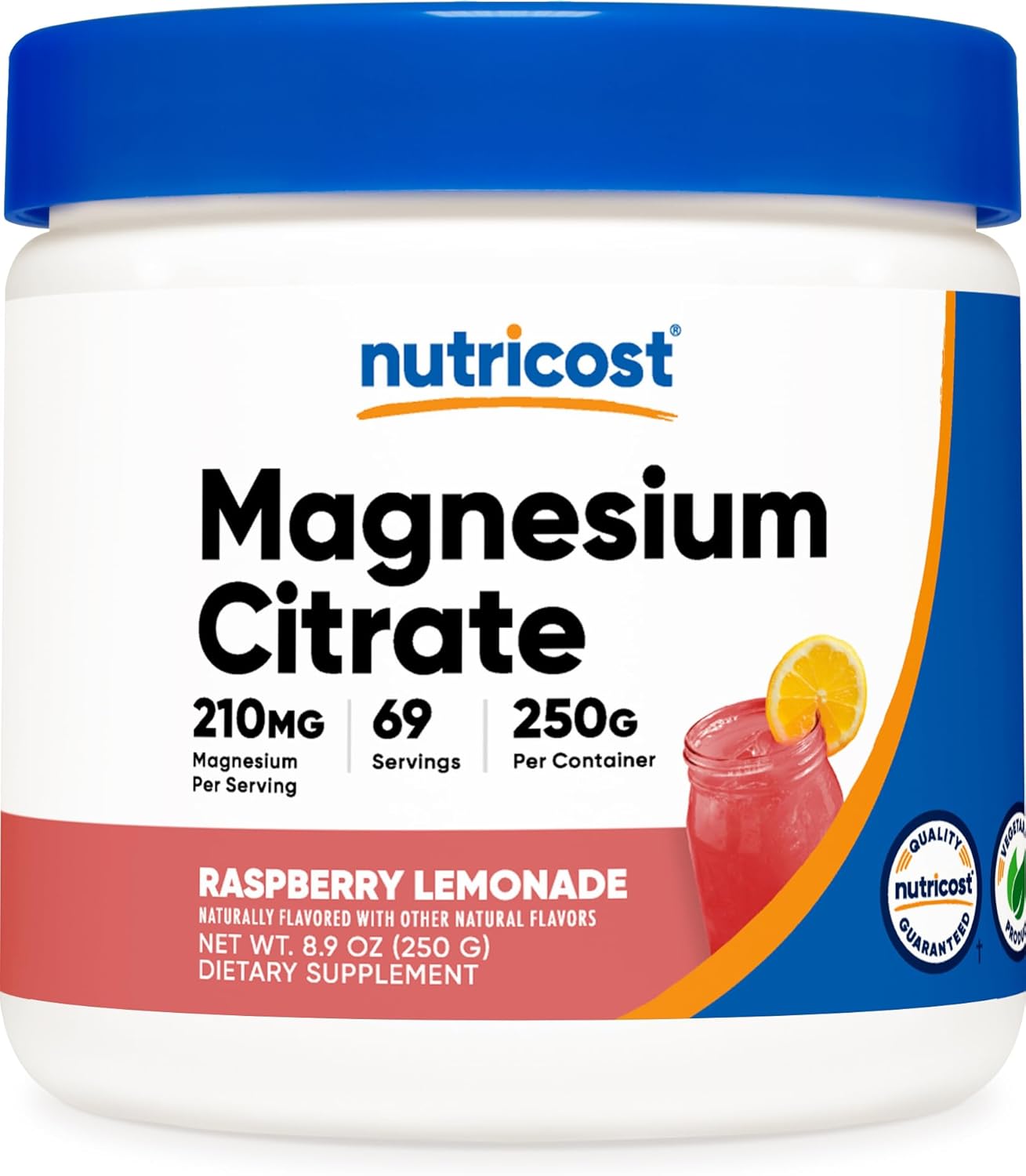 Nutricost Raspberry Lemonade Magnesium Citrate Powder - 250g