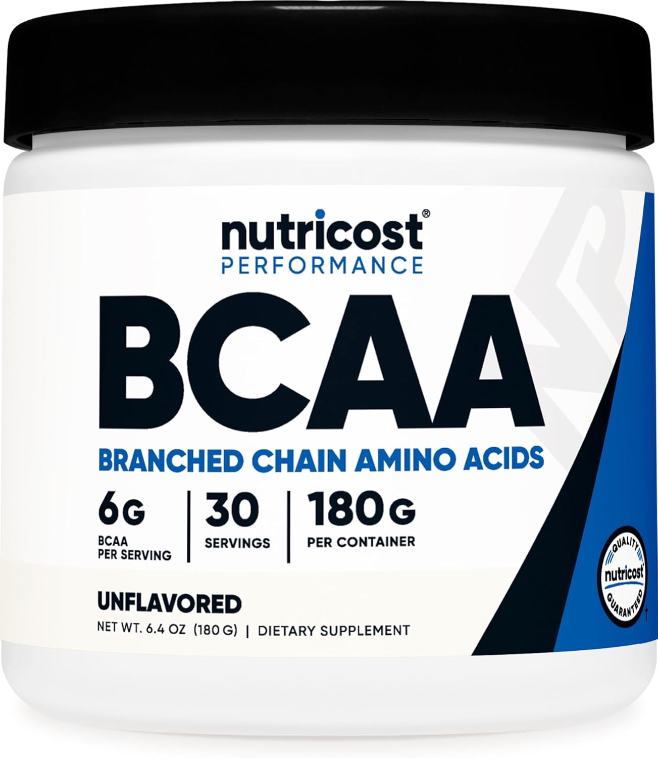 Nutricost Unflavored BCAA Powder - 30 Servings, Vegetarian, Non-GMO, Gluten Free, 2:1:1 Ratio