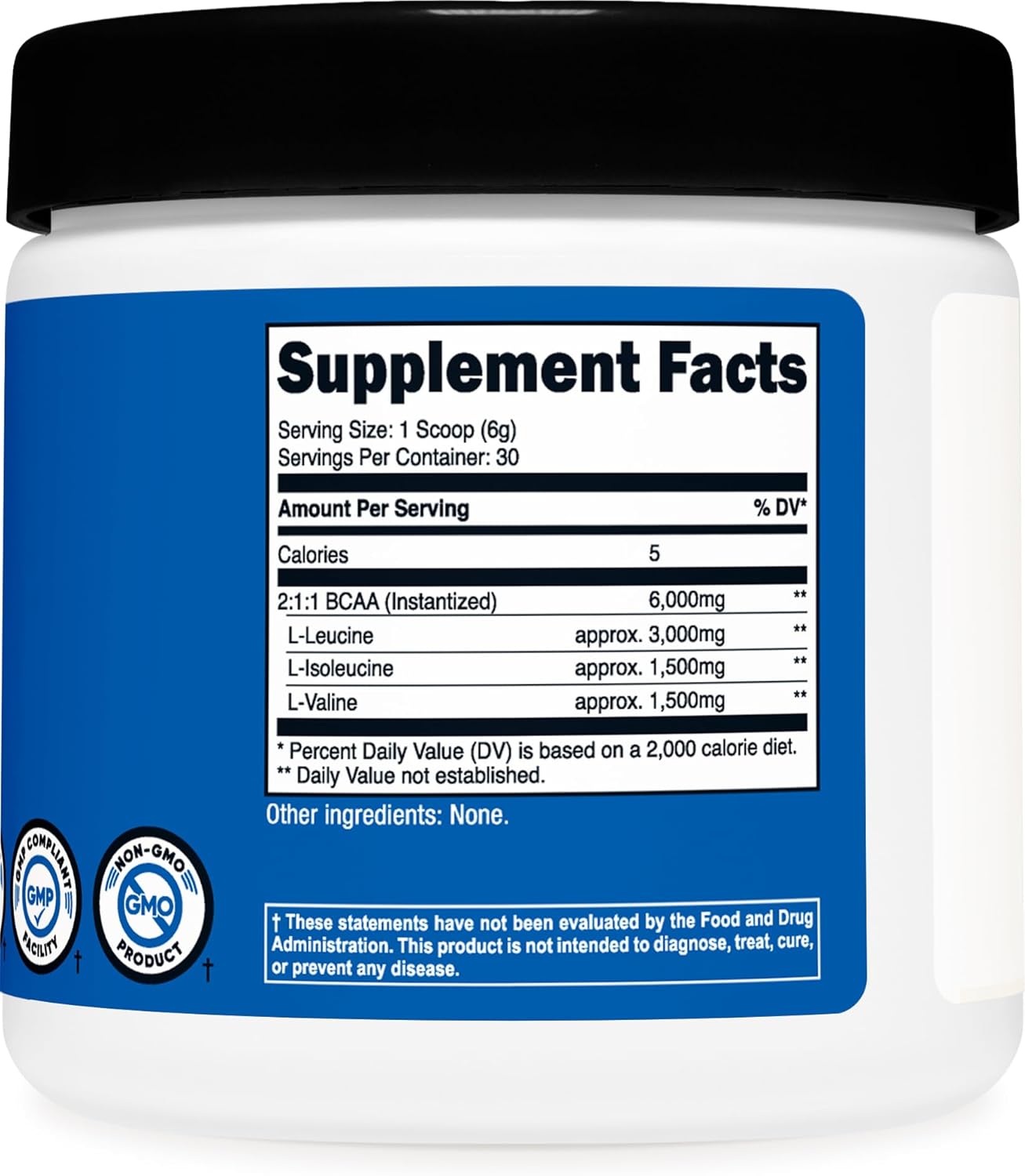 Nutricost Unflavored BCAA Powder - 30 Servings, Vegetarian, Non-GMO, Gluten Free, 2:1:1 Ratio