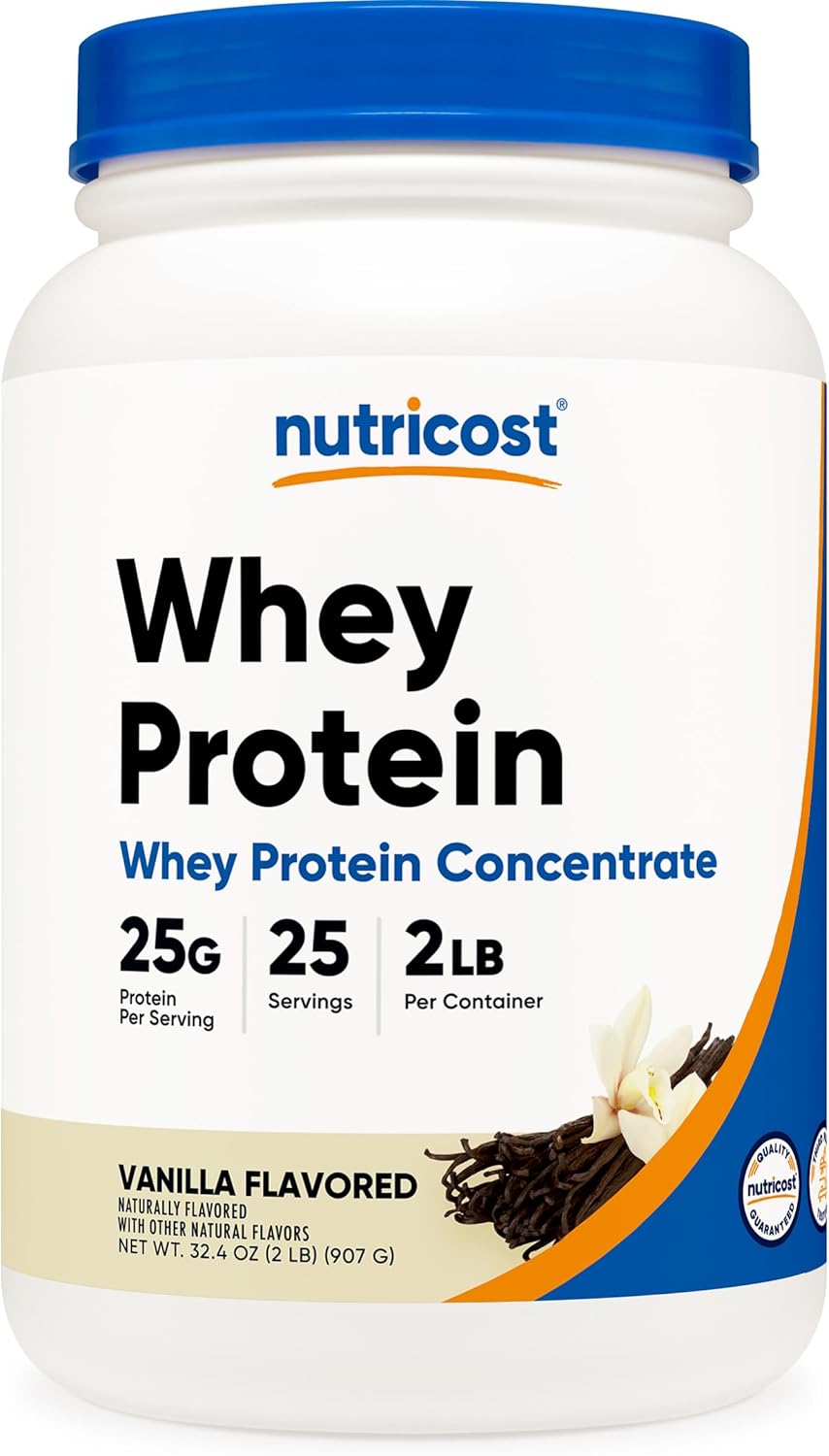 Nutricost Vanilla Whey Protein Concentrate - 2LB Container