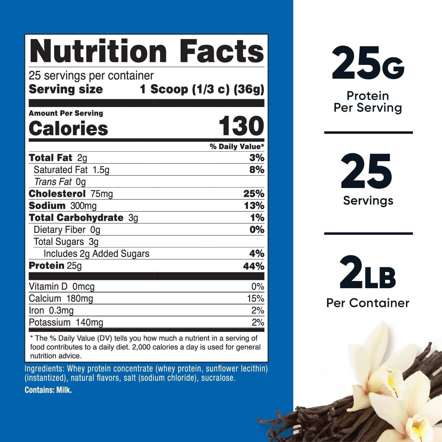 Nutricost Vanilla Whey Protein Concentrate - 2LB Container