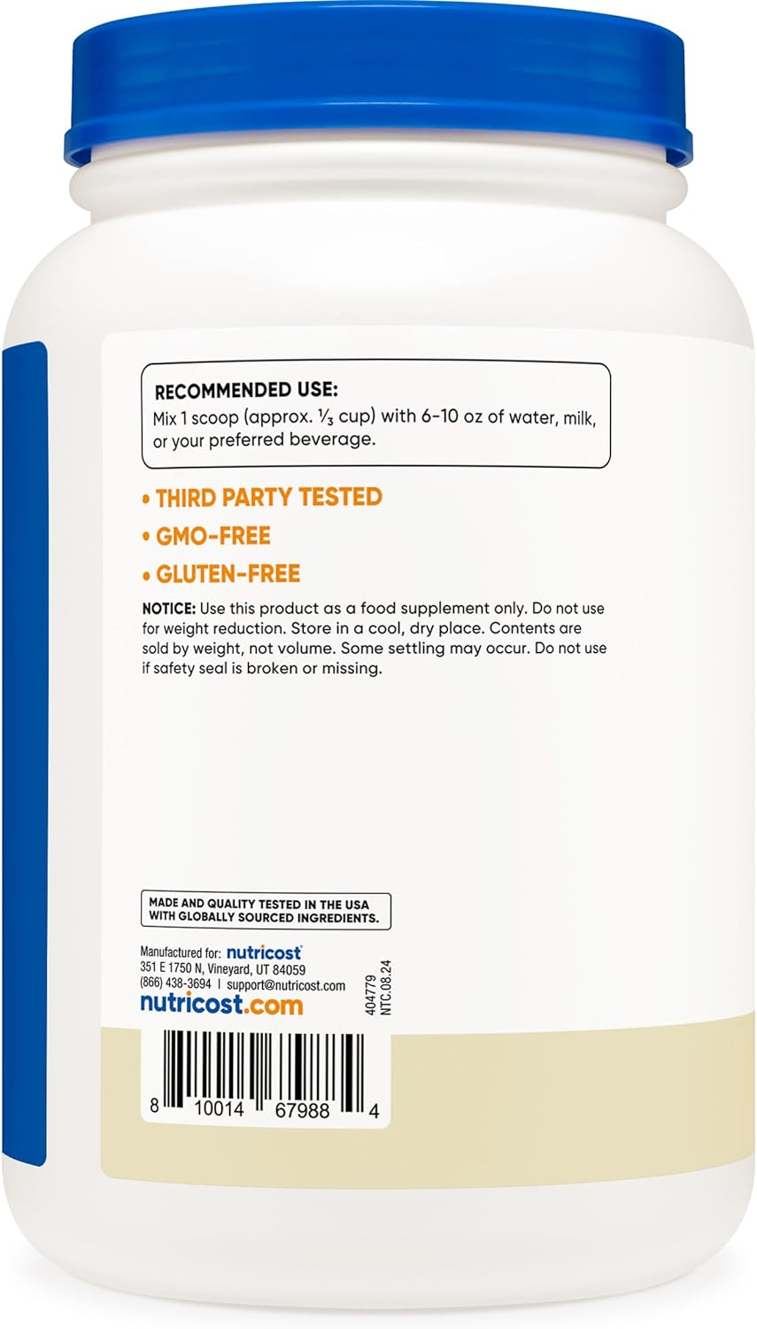 Nutricost Vanilla Whey Protein Concentrate - 2LB Container