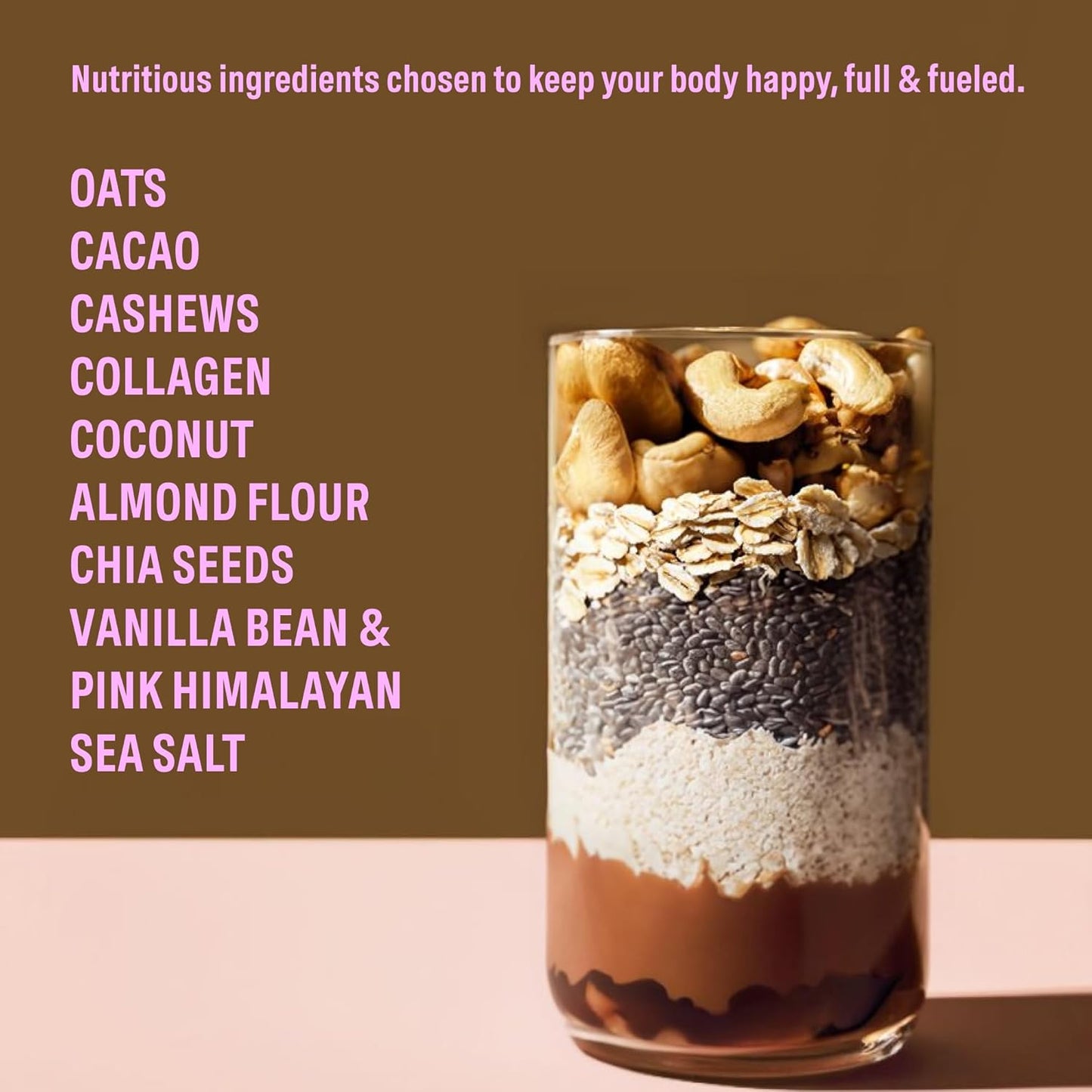 Nutrient-Packed Double Chocolate Collagen & Protein Meal Replacement Shake - 25g Protein, 11g Fiber, 2g Sugar - Pack of 6 Smoothie Kits - Delicious, Creamy, Gluten-Free, Non-GMO, USA Made