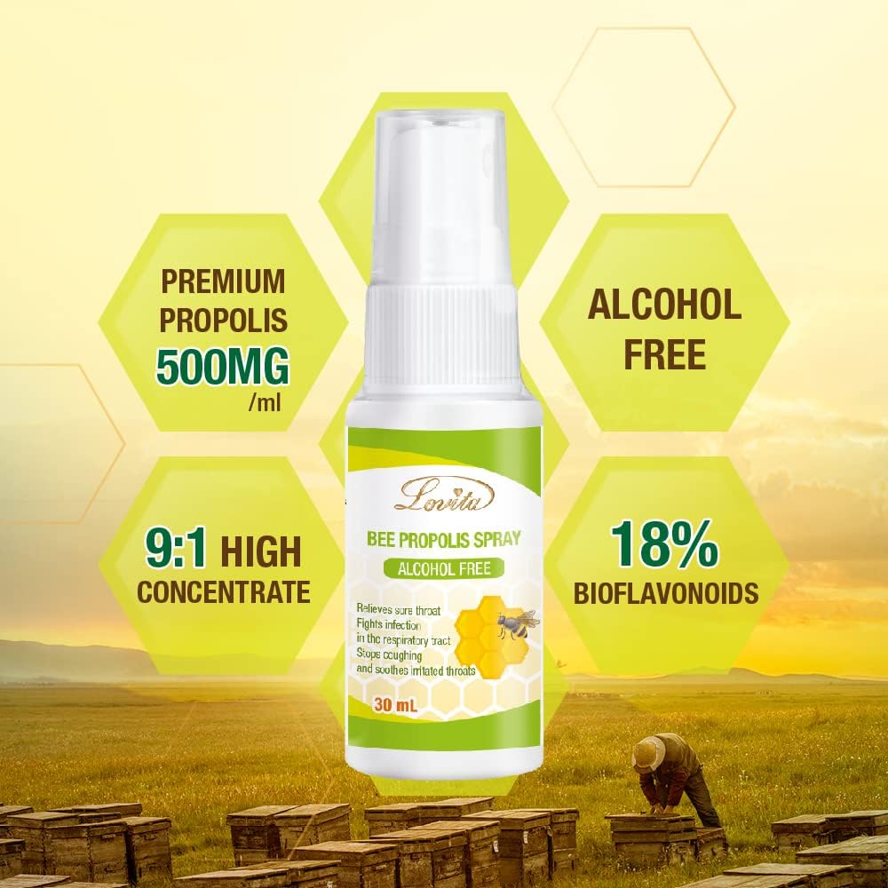 Nutrient-Rich Lovita Bee Propolis Capsule and Spray Bundle for Enhanced Nutrition and Well-Being