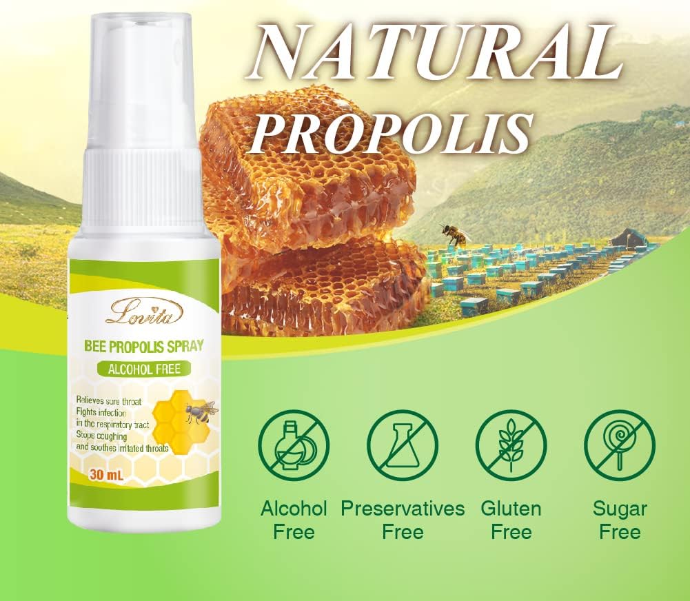 Nutrient-Rich Lovita Bee Propolis Capsule and Spray Bundle for Enhanced Nutrition and Well-Being
