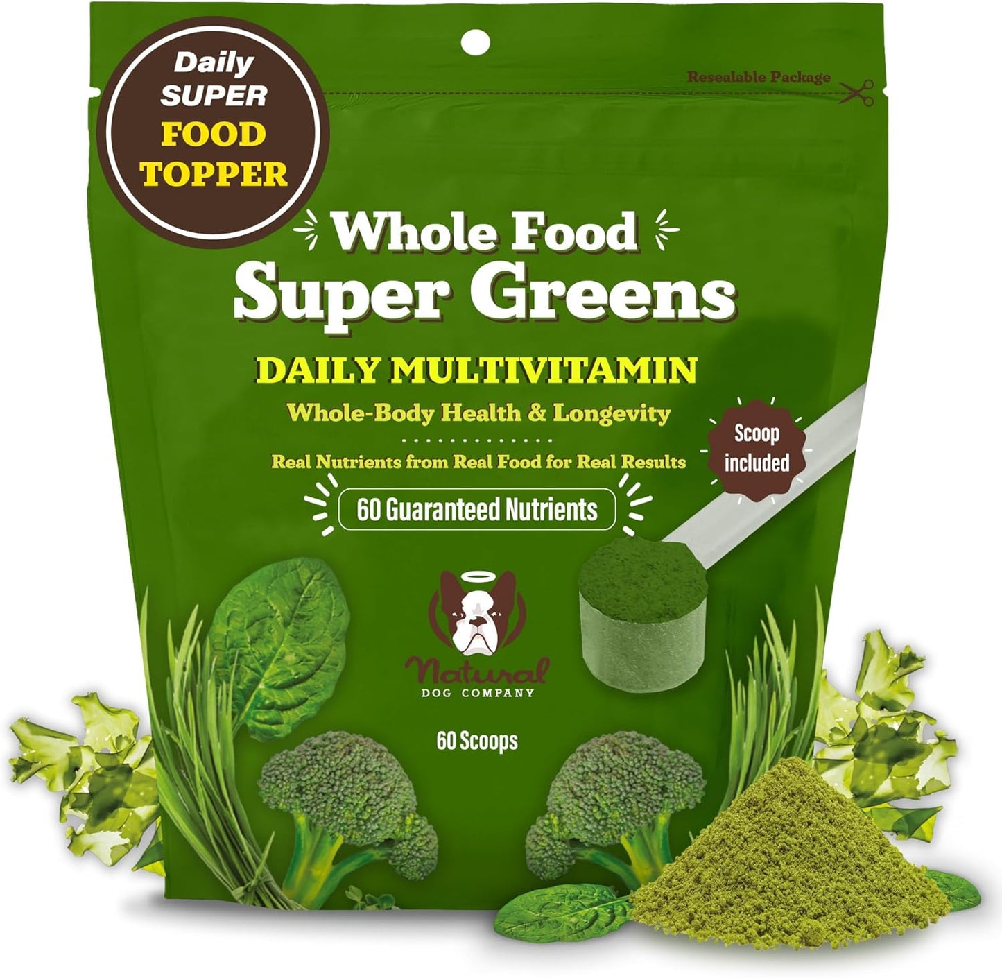Nutrient-Rich Super Greens Dog Food Topper for Immunity & Digestion, 8 oz - BoostGo Australia