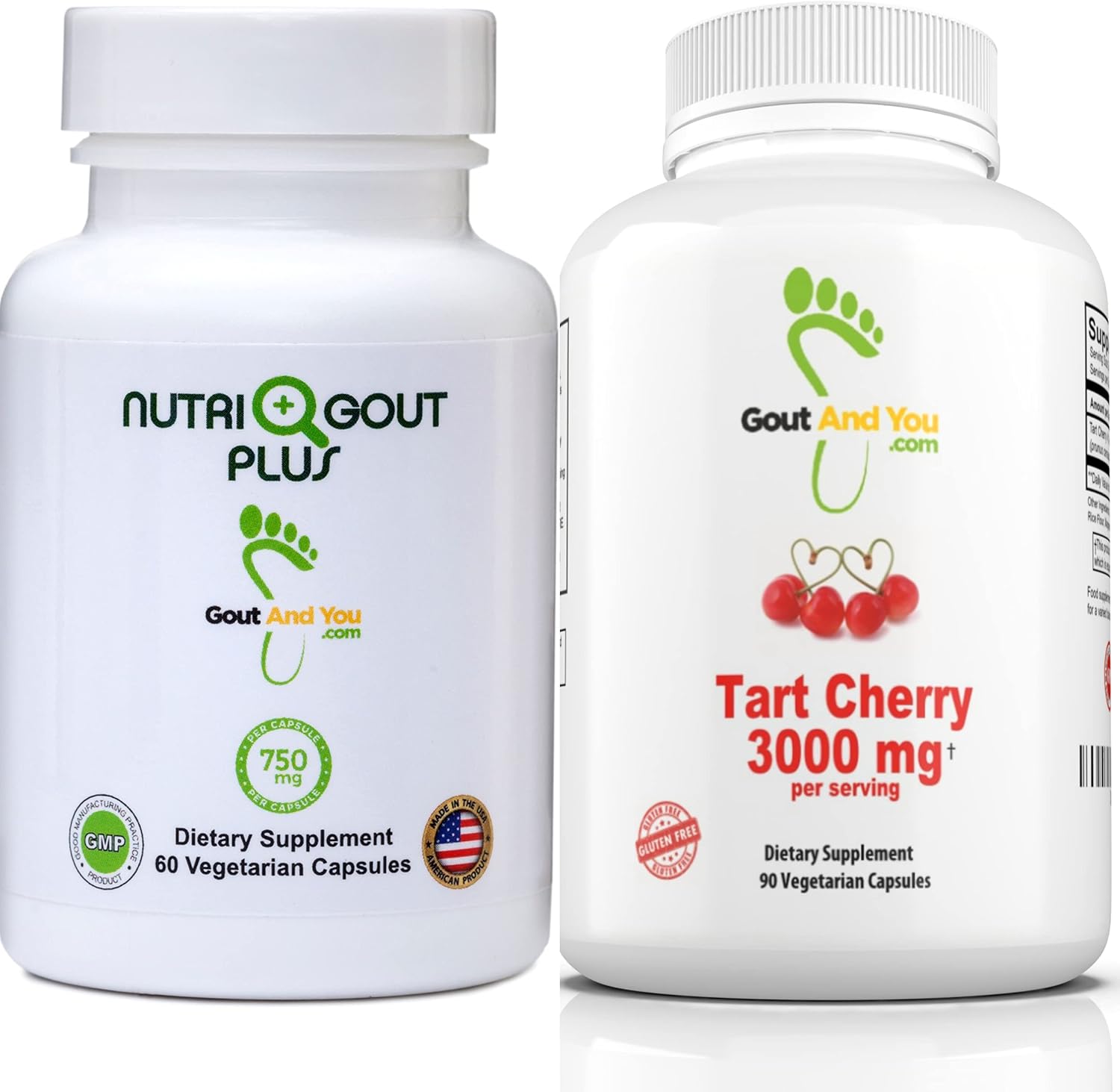 NutriGout Plus Bundle: Uric Acid Support with 3000 mg Tart Cherry Extract for Gout Relief